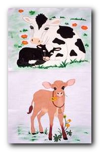 Transfer T4590 Holstein Cow Calf & Jersey Calf