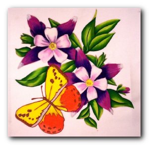 Butterfly & Flower Quilt Block